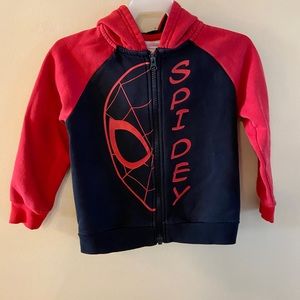 Marvel Spidey black & red zippered hoodie - size 5